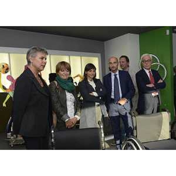 Maria Sandra Telesca (Assessore regionale Salute, Integrazione socio-sanitaria, Politiche sociali e Famiglia) e Debora Serracchiani (Presidente Regione Friuli Venezia Giulia) all'inaugurazione della nuova sede direzionale del Gruppo Porzio - Udine 06/10/2016