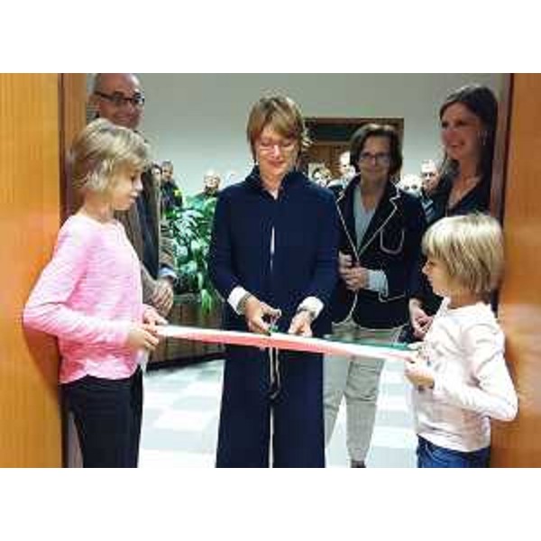 Giovanni Pilati (Direttore generale AAS n. 2 Bassa Friulana-Isontina), Maria Sandra Telesca (Assessore regionale Salute e Integrazione socio-sanitaria) ed Elisabetta Feresin (Sindaco Mossa) all'inaugurazione del nuovo ambulatorio dell'infermiere di comunità - Mossa 20/10/2016