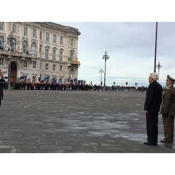 Sergio Mattarella (Presidente Repubblica Italiana) in piazza Unità d'Italia per le celebrazioni dell'anniversario del ritorno di Trieste alla Madrepatria (26 ottobre 1954) - Trieste 26/10/2016