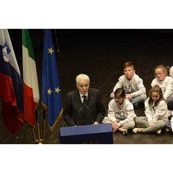 Sergio Mattarella (Presidente Repubblica Italiana) alla celebrazione ufficiale "L'Europa luogo di superamento dei conflitti", al Teatro Verdi - Gorizia 26/10/2016