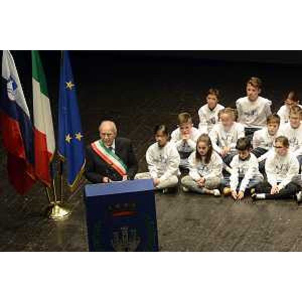 Ettore Romoli (Sindaco Gorizia) alla celebrazione ufficiale "L'Europa luogo di superamento dei conflitti", al Teatro Verdi - Gorizia 26/10/2016