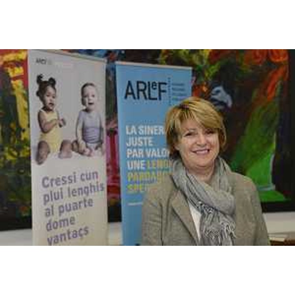 Maria Sandra Telesca (Assessore regionale Salute, Integrazione socio-sanitaria, Politiche sociali e Famiglia) alla conferenza stampa sul Protocollo d'intesa del progetto dell'ARLeF "Crescere con più lingue porta solo vantaggi" - Udine 08/11/2016