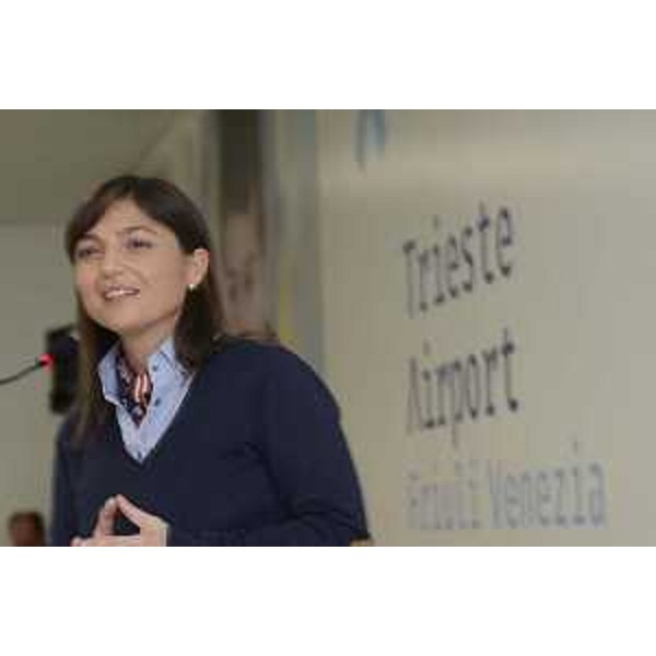 Debora Serracchiani (Presidente Regione Friuli Venezia Giulia) all'inaugurazione della nuova area partenze "Trieste Airport" all'Aeroporto Friuli Venezia Giulia - Ronchi dei Legionari 25/11/2016
