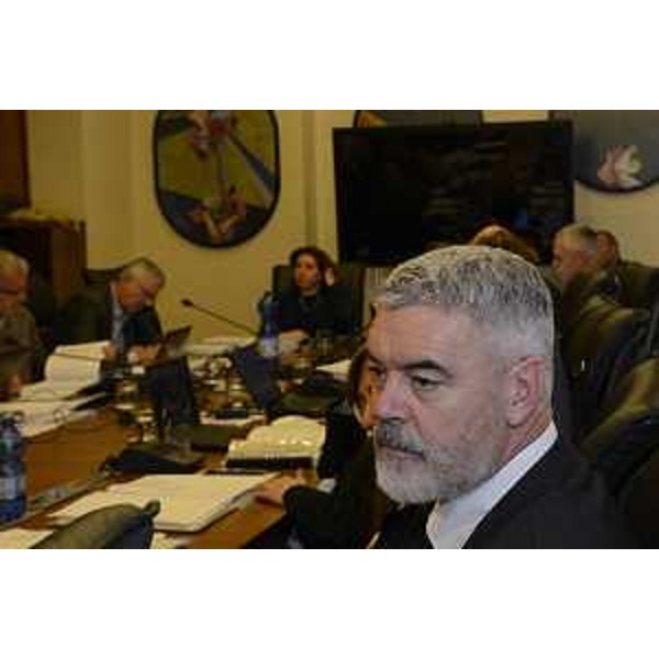 Paolo Panontin (Assessore regionale Autonomie locali e Coordinamento Riforme, Comparto unico, Sistemi informativi, Caccia e Risorse ittiche, delegato Protezione civile) in I Commissione consiliare - Trieste 30/11/2016