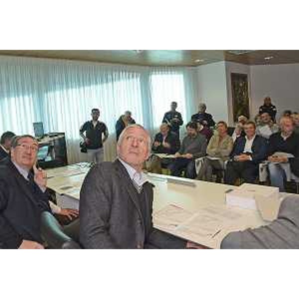 Sergio Bolzonello (Vicepresidente Regione FVG e assessore Attività produttive, Turismo e Cooperazione) e Francesco Moser alla presentazione delle iniziative ciclistiche per il 2017 in Friuli Venezia Giulia - Udine 06/12/2016