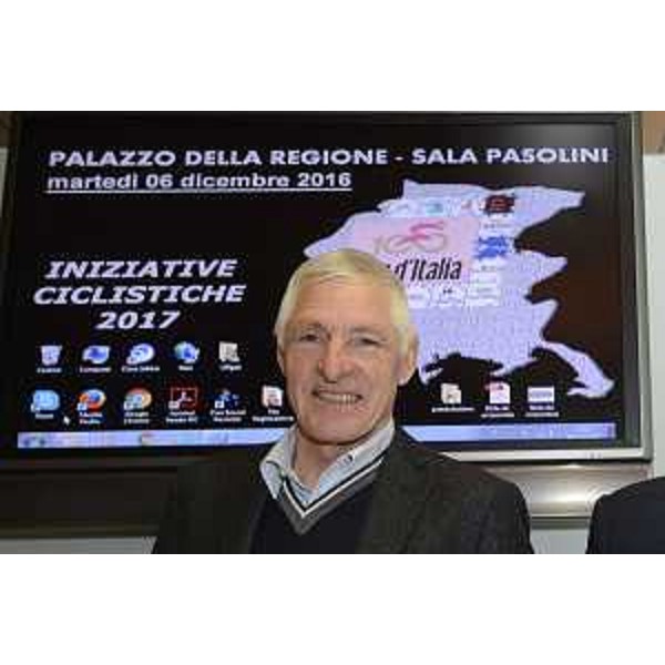 Francesco Moser alla presentazione delle iniziative ciclistiche per il 2017 in Friuli Venezia Giulia - Udine 06/12/2016