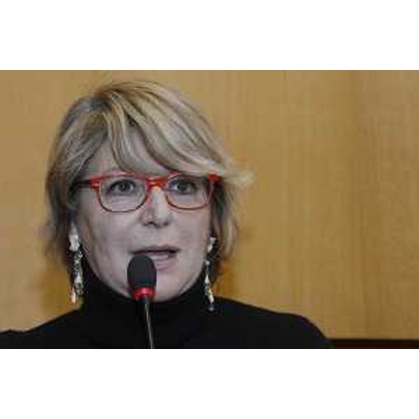 Maria Sandra Telesca (Assessore regionale Salute, Integrazione socio-sanitaria, Politiche sociali e Famiglia) alla presentazione dei lavori di completamento del Polo ospedaliero di Udine - Udine 12/12/2016