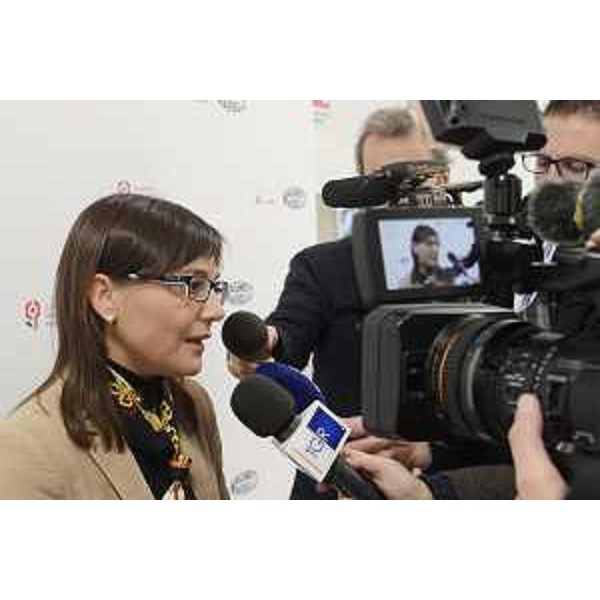 Debora Serracchiani (Presidente Regione Friuli Venezia Giulia) all'inaugurazione del nuovo padiglione Rear Lamps della Magneti Marelli Automotive Lighting - Tolmezzo 13/12/2016