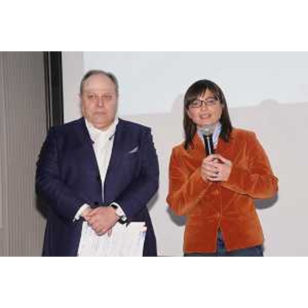 Daniele Stolfo (Titolare Gruppo Refrion) e Debora Serracchiani (Presidente Regione Friuli Venezia Giulia) all'inaugurazione del laboratorio climatico dell'Azienda Refrion, dedicato ai test di prestazioni delle unità di raffreddamento per applicazioni industriali - Flumignano di Talmassons 17/12/2016 (Foto FULVIO Udine)