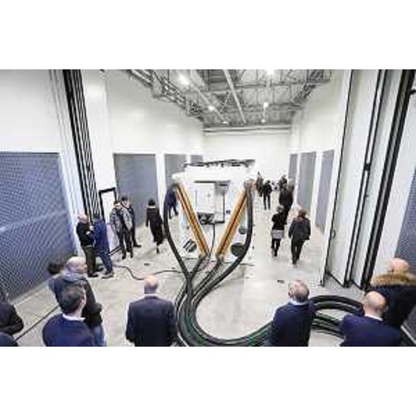 Il laboratorio climatico dell'Azienda Refrion, dedicato ai test di prestazioni delle unità di raffreddamento per applicazioni industriali, nel giorno dell'ianugurazione - Flumignano di Talmassons 17/12/2016 (Foto FULVIO Udine)