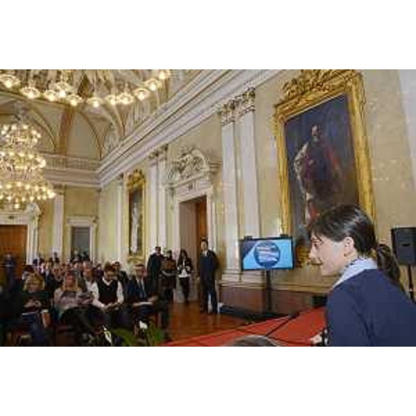 Debora Serracchiani (Presidente Regione Friuli Venezia Giulia) durante la conferenza stampa di fine anno - Trieste 23/12/2016