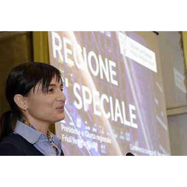Debora Serracchiani (Presidente Regione Friuli Venezia Giulia) durante la conferenza stampa di fine anno - Trieste 23/12/2016