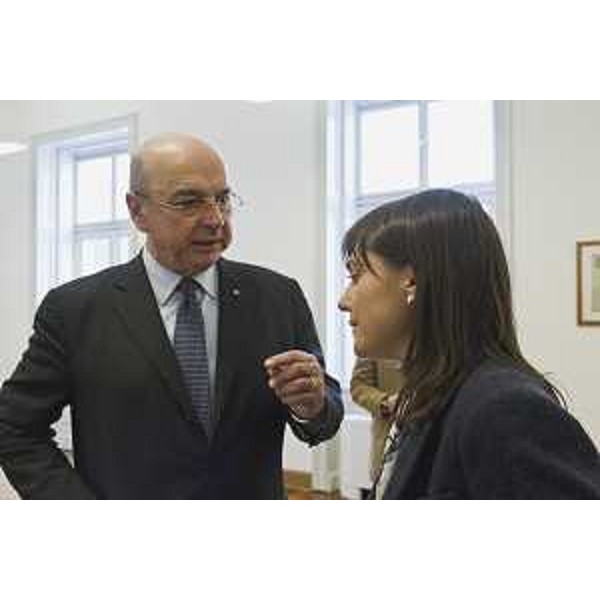 Roberto Dipiazza (Sindaco Trieste) e Debora Serracchiani (Presidente Regione Friuli Venezia Giulia) nella sede della Regione in piazza Unità d'Italia - Trieste 04/01/2017