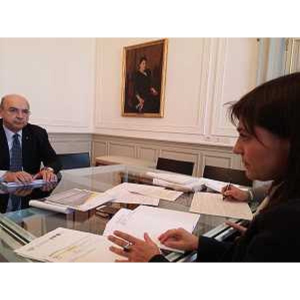 Roberto Dipiazza (Sindaco Trieste) e Debora Serracchiani (Presidente Regione Friuli Venezia Giulia) nella sede della Regione in piazza Unità d'Italia - Trieste 04/01/2017