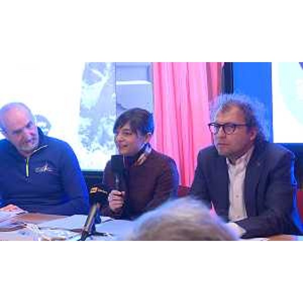 Paolo Tavian (Presidente Comitato organizzatore Tarvisio 2017), Debora Serracchiani (Presidente Regione Friuli Venezia Giulia) e Luca Lotti (Ministro Sport) alla presentazione dei Campionati mondiali di Sci alpino paralimpico (Tarvisio 22-31 gennaio 2017), nella sede di rappresentanza della Regione FVG - Roma 12/01/2017