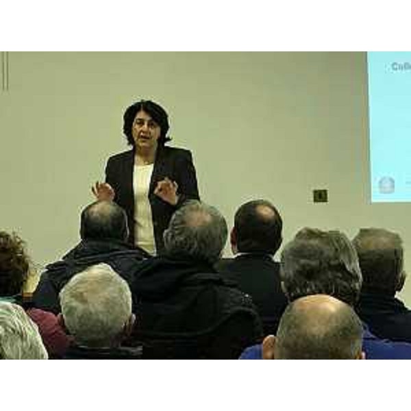 Mariagrazia Santoro (Assessore regionale Infrastrutture e Territorio) all'incontro pubblico sui lavori per la realizzazione del nuovo ponte sul Torre - Chiopris Viscone 13/01/2017