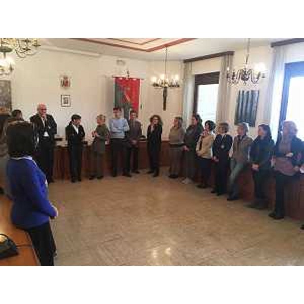 Debora Serracchiani (Presidente Regione Friuli Venezia Giulia) incontra la Giunta e i dipendenti del Comune, in Municipio - Remanzacco 16/01/2017