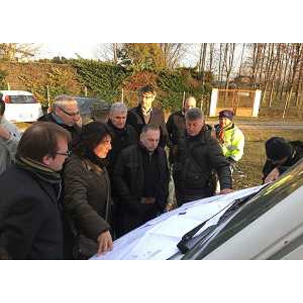 Mariagrazia Santoro (Assessore regionale Infrastrutture e Territorio) alla consegna dei lavori per la realizzazione di una nuova rotatoria lungo la strada statale 14 "della Venezia Giulia" - Palazzolo dello Stella 18/01/2017