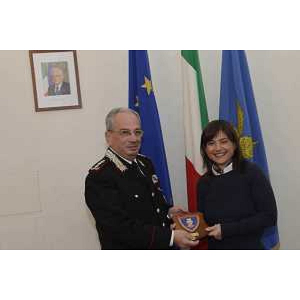 Il generale comandante Aldo Visone (Comando interregionale Carabinieri Vittorio Veneto) e Debora Serracchiani (Presidente Regione Friuli Venezia Giulia) - Trieste 27/01/2017