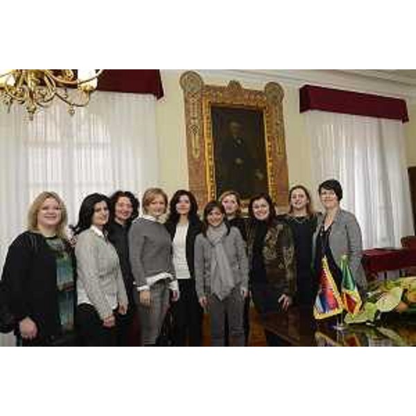 Debora Serracchiani (Presidente Regione Friuli Venezia Giulia) durante la visita alla Comunità religiosa Serbo-Ortodossa, nella sede di via Genova - Trieste 30/01/2017