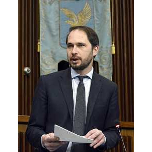 Cristiano Shaurli (Assessore regionale Risorse agricole e forestali) nell'Aula del Consiglio regionale - Trieste 31/01/2017