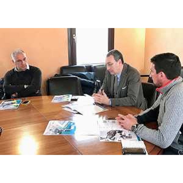 Enzo Sima (Responsabile Polo sciistico Piancavallo), Sergio Bolzonello (Vicepresidente Regione FVG e assessore Attività produttive, Turismo e Cooperazione) e Diego Svalduz (Presidente Comitato Transcavallo) alla conferenza stampa di presentazione dei "2017 Alpago Piancavallo Ski Mountaneering World Championships" - Pordenone 08/02/2017