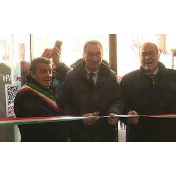 Francesco Martines (Sindaco Palmanova), Sergio Bolzonello (Vicepresidente Regione FVG e assessore Attività produttive, Turismo e Cooperazione) e Marco Tullio Petrangelo (Direttore generale PromoTurismo FVG) all'inaugurazione dell'Infopoint di PromoTurismo FVG - Palmanova 10/02/2017