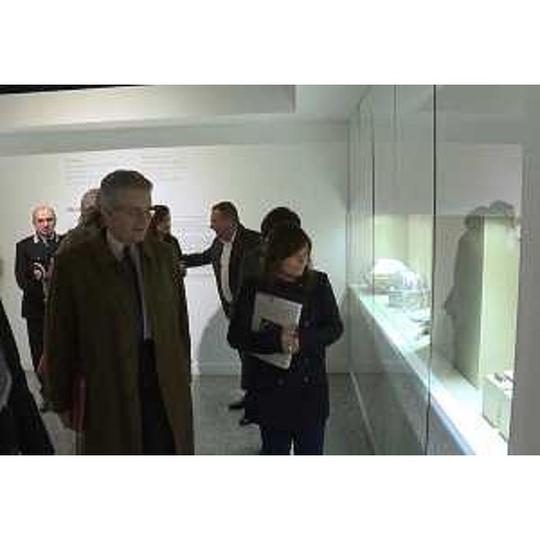 Antonio Zanardi Landi (Presidente Fondazione Aquileia) e Debora Serracchiani (Presidente Regione Friuli Venezia Giulia) all'inaugurazione della mostra "Made in Roma and Aquileia" - Aquileia 11/02/2017