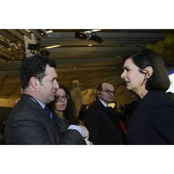Franco Iacop (Presidente Consiglio regionale FVG) e Laura Boldrini (Presidente Camera Deputati) alla prima giornata dell'evento "Parole O_Stili", alla Stazione Marittima - Trieste 17/02/2017