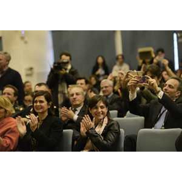 Laura Boldrini (Presidente Camera Deputati) e Debora Serracchiani (Presidente Regione Friuli Venezia Giulia) alla prima giornata dell'evento "Parole O_Stili", alla Stazione Marittima - Trieste 17/02/2017