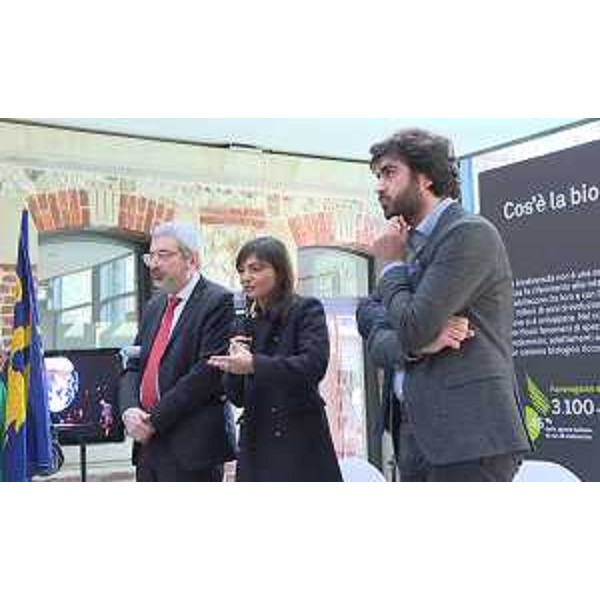Furio Honsell (Sindaco Udine), Debora Serracchiani (Presidente Regione Friuli Venezia Giulia) e Federico Pirone (Assessore Cultura Comune Udine) all'inaugurazione dei lavori di recupero dell'area dell'ex macello per il Museo friulano di storia naturale - Udine 18/02/2017