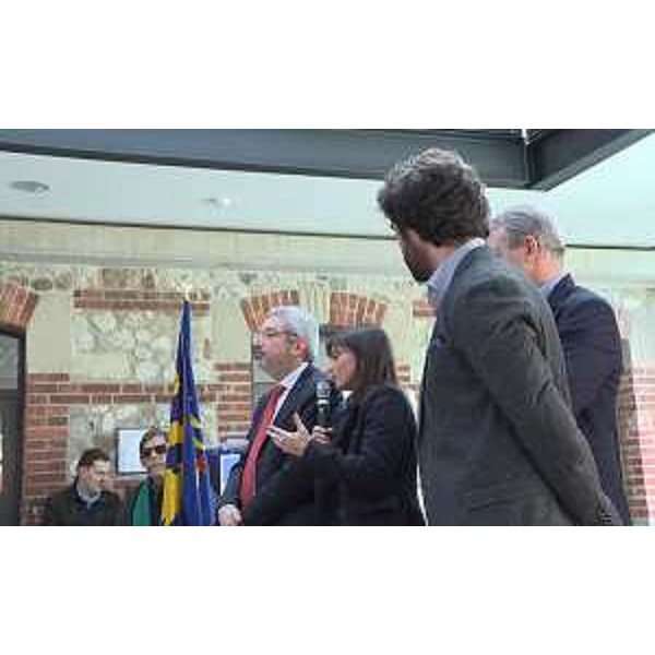 Furio Honsell (Sindaco Udine), Debora Serracchiani (Presidente Regione Friuli Venezia Giulia) e Federico Pirone (Assessore Cultura Comune Udine) all'inaugurazione dei lavori di recupero dell'area dell'ex macello per il Museo friulano di storia naturale - Udine 18/02/2017