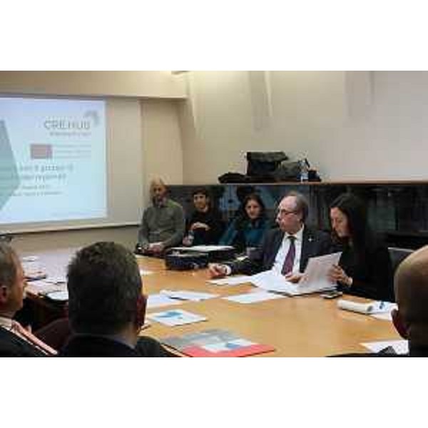 Gianni Torrenti (Assessore regionale Cultura, Sport e Solidarietà) al primo workshop degli stakeholder regionali nell'ambito del progetto "CRE:HUB- Policies for cultural CREative industries: the HUB for innovative regional development" - Trieste 23/02/2017
