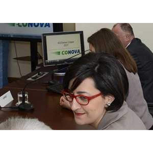 Sara Vito (Assessore regionale Ambiente ed Energia) alla presentazione del 1° ECOnova Rally Cup (1° Rally Italia-Slovenia del FIA Electric and New Energy Championship) - Trieste 02/03/2017