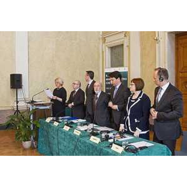 Tavolo dei relatori al V colloquio internazionale Euroregione dell'Alto Adriatico "Rifugiati, migranti, stranieri: legislazioni a confronto" - Trieste 03/03/2017