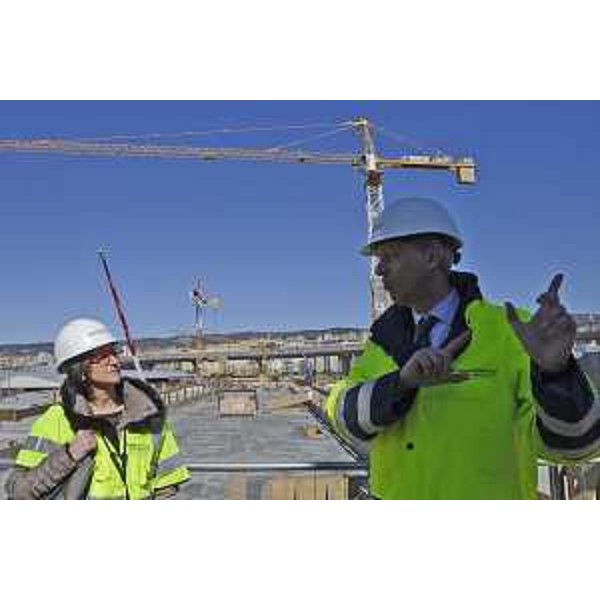 Sara Vito (Assessore regionale Ambiente ed Energia) ed Enrico Altran (AcegasApsAmga) in sopralluogo al cantiere del nuovo Depuratore di Servola - Trieste 08/03/2017