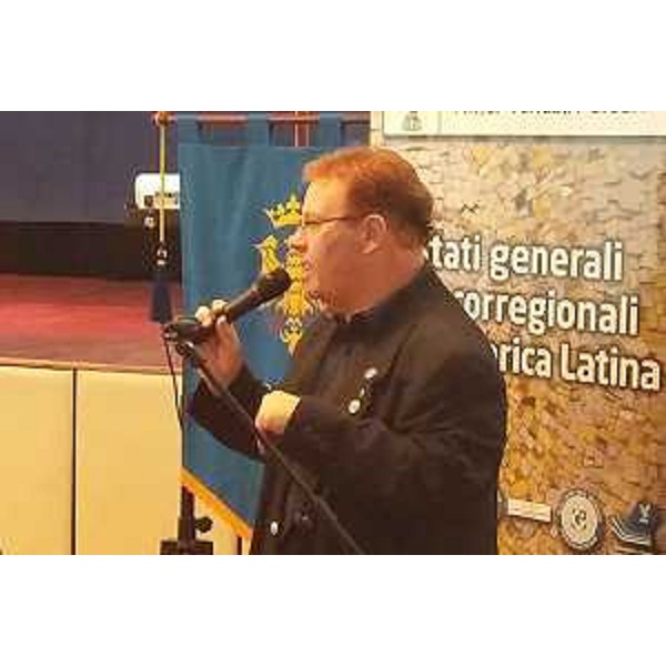Eduardo Baschera (Presidente Sociedad Friulana Buenos Aires) agli Stati generali dei Corregionali dell'America Latina - Buenos Aires 09/03/2017