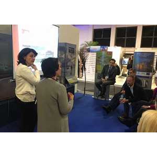 Mariagrazia Santoro (Assessore regionale Infrastrutture e Territorio e presidente Fondazione Dolomiti Unesco) all'ITB Berlin, la più grande manifestazione fieristica d'Europa dedicata al turismo - Berlino 09/03/2017