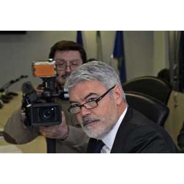 Paolo Panontin (Assessore regionale Autonomie locali e Coordinamento Riforme, Comparto unico, Sistemi informativi) alla conferenza stampa sulla Settimana nazionale dell'Amministrazione Aperta - Udine 10/03/2017