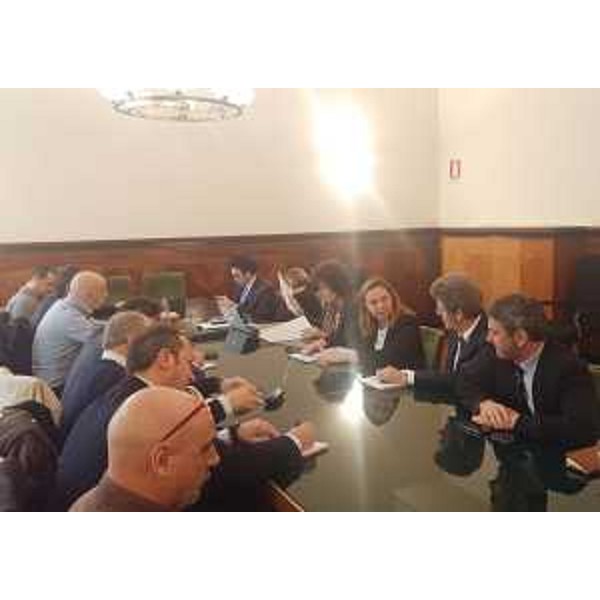 Loredana Panariti (Assessore regionale Lavoro, Formazione, Istruzione, Pari Opportunità, Politiche giovanili, Ricerca e Università) al Tavolo sulla crisi del Gruppo Burgo, al Ministero dello Sviluppo Economico (MiSE) - Roma 20/03/2017