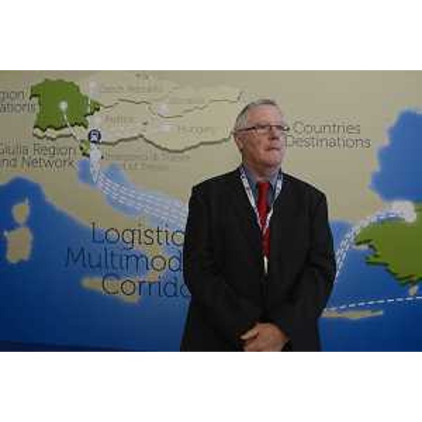 Brian Simpson (Coordinatore europeo Autostrade del mare) al forum "Motorways of the Sea. The Maritime Dimension of TEN-T Network", alla Stazione Marittima - Trieste 28/03/2017