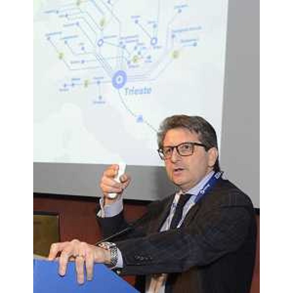 Zeno D'Agostino (Presidente Autorità Sistema Portuale Mare Adriatico Orientale) al forum "Motorways of the Sea. The Maritime Dimension of TEN-T Network", alla Stazione Marittima - Trieste 28/03/2017