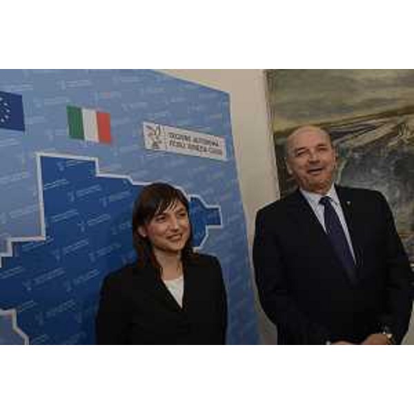 Debora Serracchiani (Presidente Regione Friuli Venezia Giulia) e Roberto Dipiazza (Sindaco Trieste) nella sede della Regione - Trieste 28/03/2017