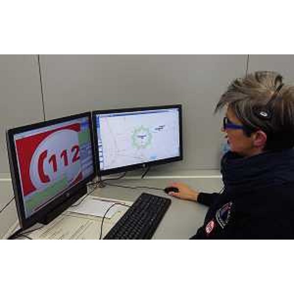 Postazione del Numero Unico per le Emergenze (NUE) 112, nella Centrale operativa della Protezione civile del FVG - Palmanova 29/03/2017