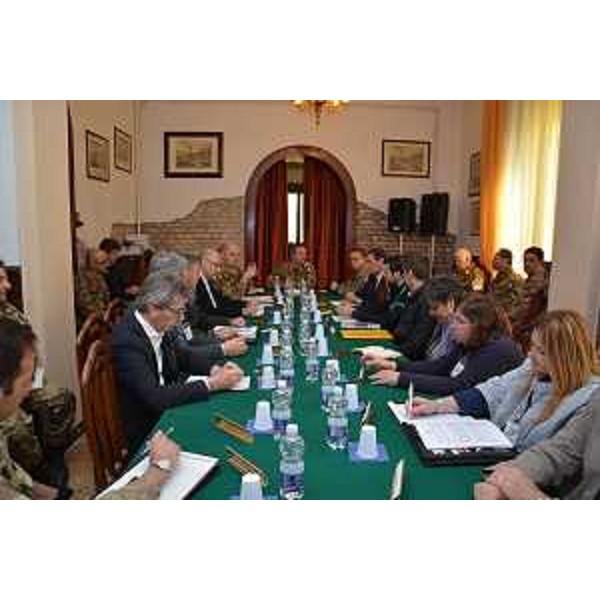 Conferenza dei Servizi per la definizione degli interventi di caratterizzazione dei metalli pesanti nel perimetro del Poligono di tiro del Cellina-Meduna, alla Caserma Mittica - Pordenone 29/03/2017 (Foto Esercito)