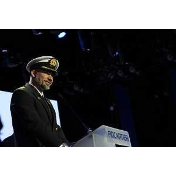 Dino Sagani (Comandante Majestic Princess) alla cerimonia di consegna della nave da crociera Majestic Princess (Gruppo Carnival), alla Fincantieri - Monfalcone 30/03/2017
