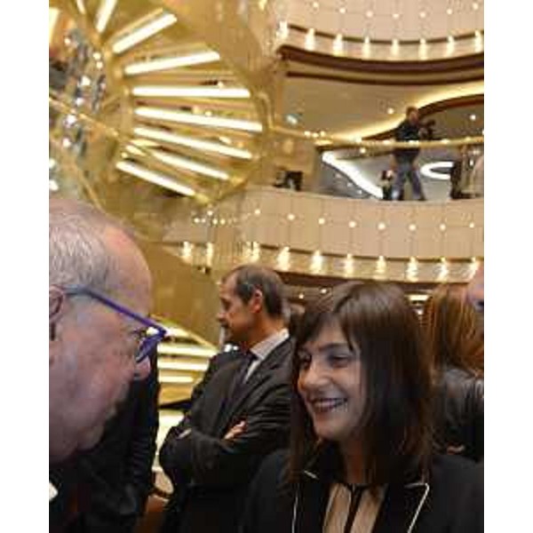 Michelangelo Agrusti (Presidente Unione Industriali Pordenone) e Debora Serracchiani (Presidente Regione Friuli Venezia Giulia) alla cerimonia di consegna della nave da crociera Majestic Princess (Gruppo Carnival), alla Fincantieri - Monfalcone 30/03/2017