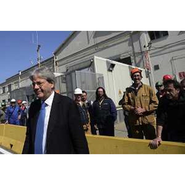 Paolo Gentiloni (Presidente Consiglio Ministri) alla cerimonia di consegna della nave da crociera Majestic Princess (Gruppo Carnival), alla Fincantieri - Monfalcone 30/03/2017