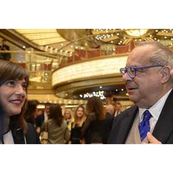 Debora Serracchiani (Presidente Regione Friuli Venezia Giulia) e Michelangelo Agrusti (Presidente Unione Industriali Pordenone) alla cerimonia di consegna della nave da crociera Majestic Princess (Gruppo Carnival), alla Fincantieri - Monfalcone 30/03/2017