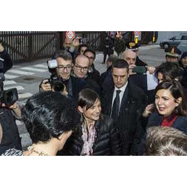 Arrivo di Debora Serracchiani (Presidente Regione Friuli Venezia Giulia) e Laura Boldrini (Presidente Camera Deputati) alla prima giornata dell'evento "Parole O_Stili", alla Stazione Marittima - Trieste 17/02/2017